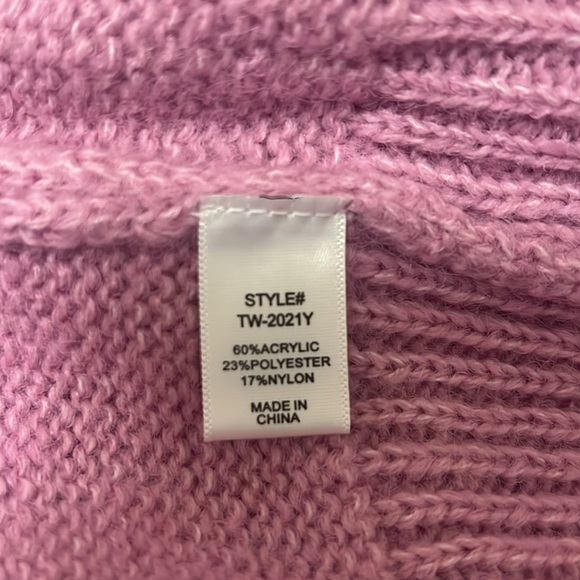 Zenana Mauve Mock Neck Long Sleeve Balloon Sleeve Sweater Knit - Picture 4 of 6